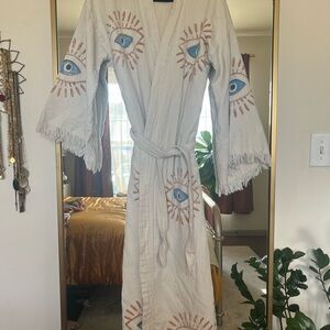Hand-Painted Bohemian Eye Kimono House Robe